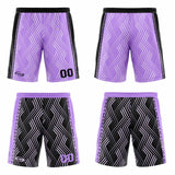 Custom Purple Black Reversible Basketball Suit for Adults and Kids Personalized Jersey