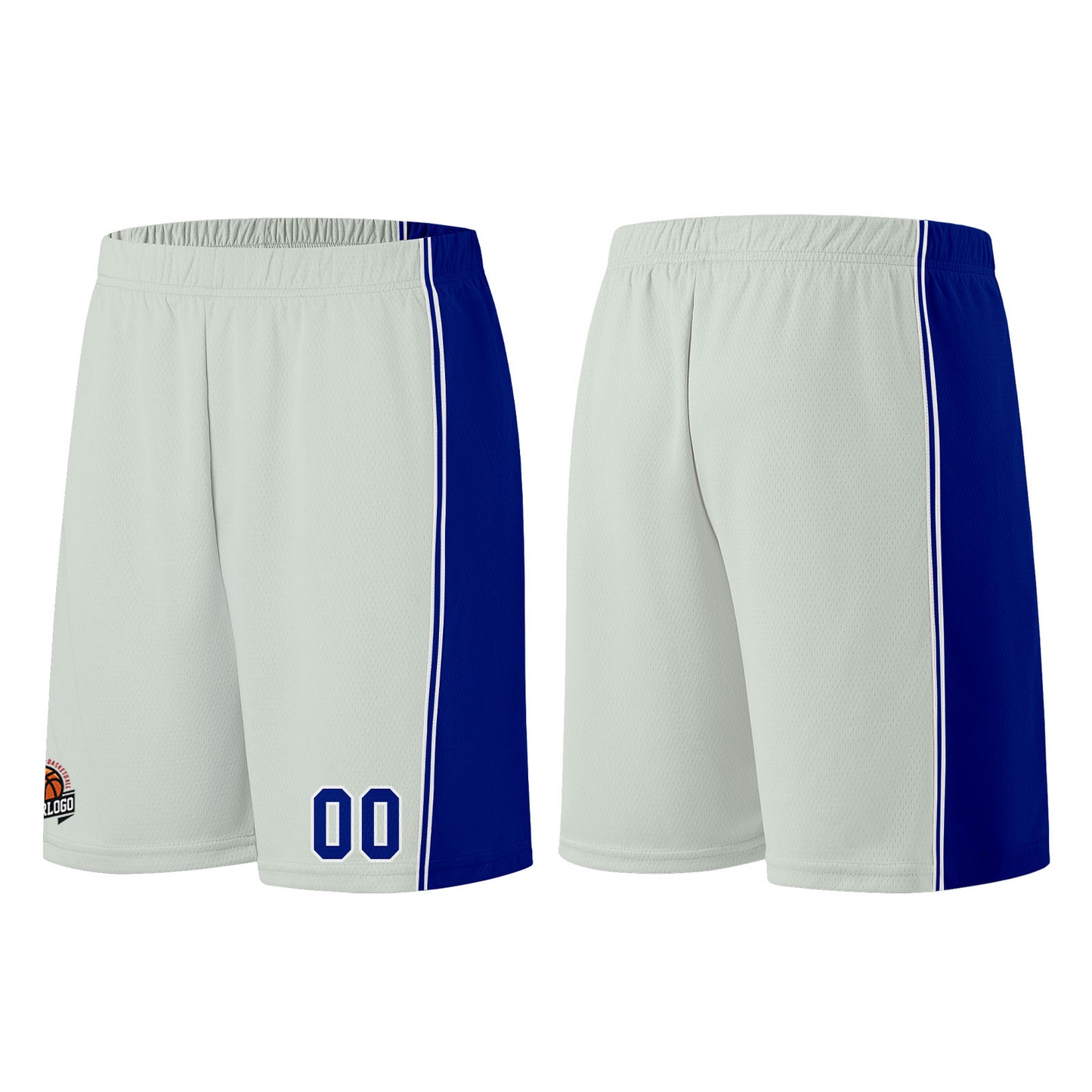 Custom Gray-Royal Basketball Jersey for Men Women Adult Youth Stitched Name Number Logo