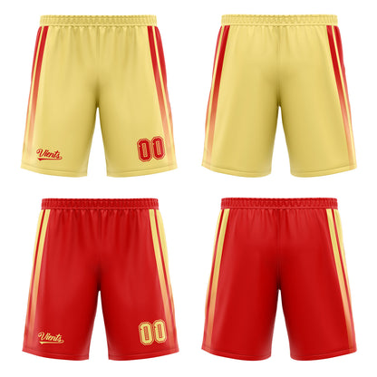 Custom Red Yellow Reversible Basketball Suit for Adults and Kids Personalized Jersey