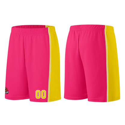 Custom Pink-Yellow Basketball Jersey for Men Women Adult Youth Stitched Name Number Logo
