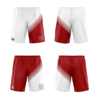Custom White Red Reversible Basketball Suit for Adults and Kids Personalized Jersey