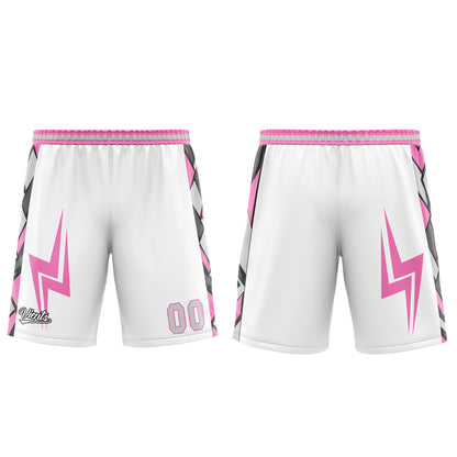 Custom White Grey Pink Basketball Jersey Uniform Suit Printed Your Logo Name Number