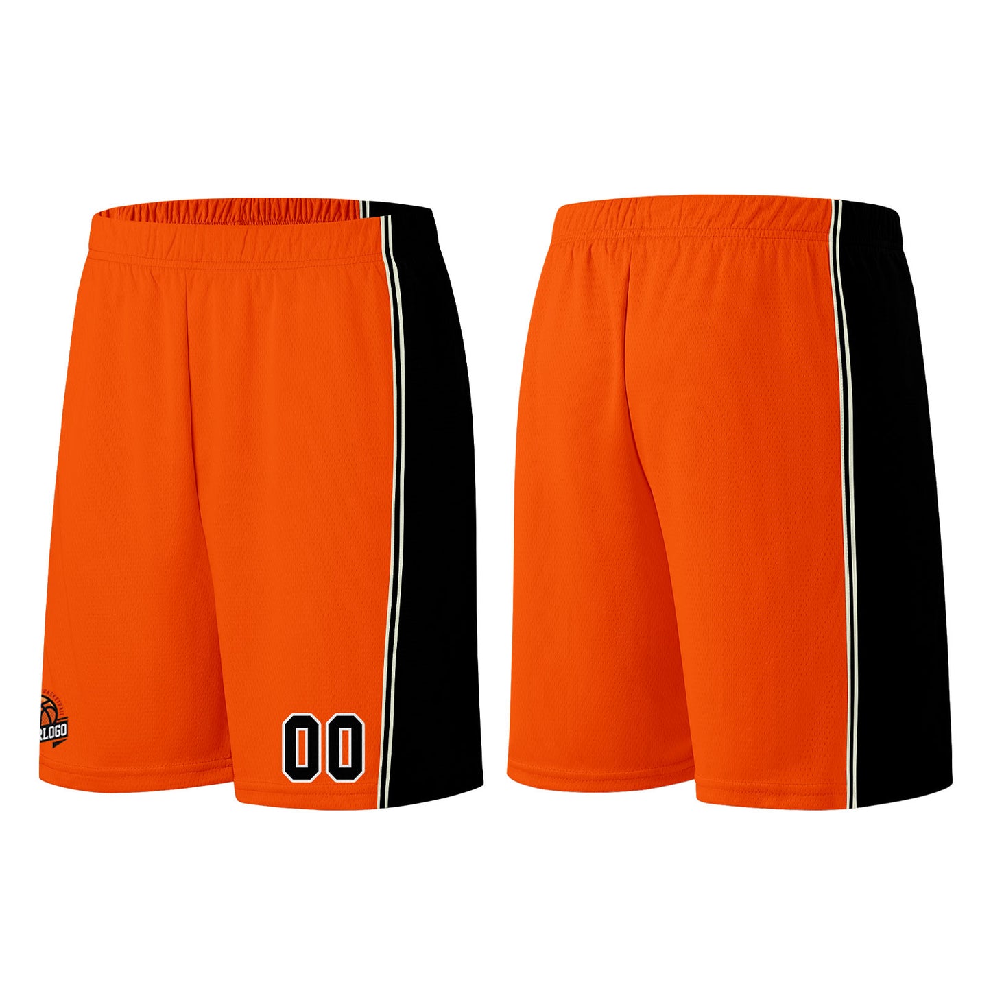 Custom Orange-Black Basketball Jersey for Men Women Adult Youth Stitched Name Number Logo