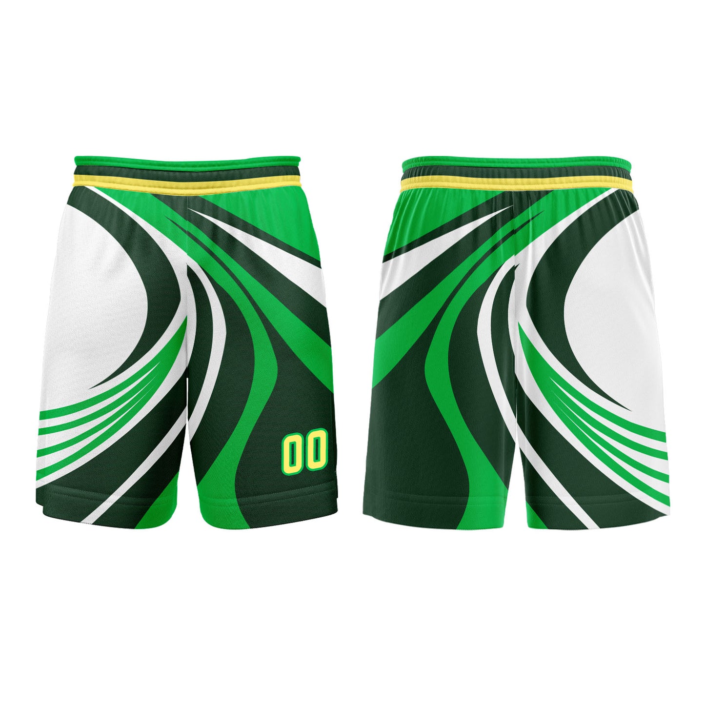 Custom Green Yellow Basketball Jersey Uniform Suit Printed Your Logo Name Number