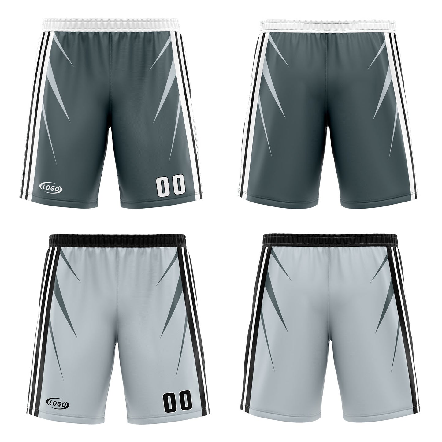 Custom Grey Light Grey Reversible Basketball Suit for Adults and Kids Personalized Jersey