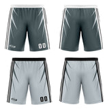 Custom Grey Light Grey Reversible Basketball Suit for Adults and Kids Personalized Jersey