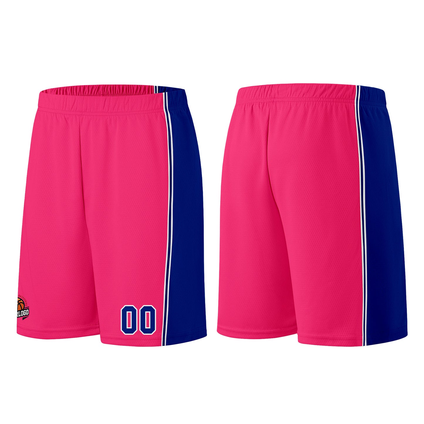 Custom Pink-Royal Basketball Jersey for Men Women Adult Youth Stitched Name Number Logo