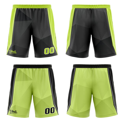 Custom Black Light Green Reversible Basketball Suit for Adults and Kids Personalized Jersey