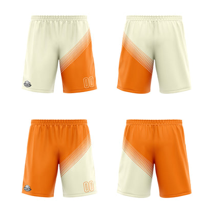 Custom Cream Orange Reversible Basketball Suit for Adults and Kids Personalized Jersey