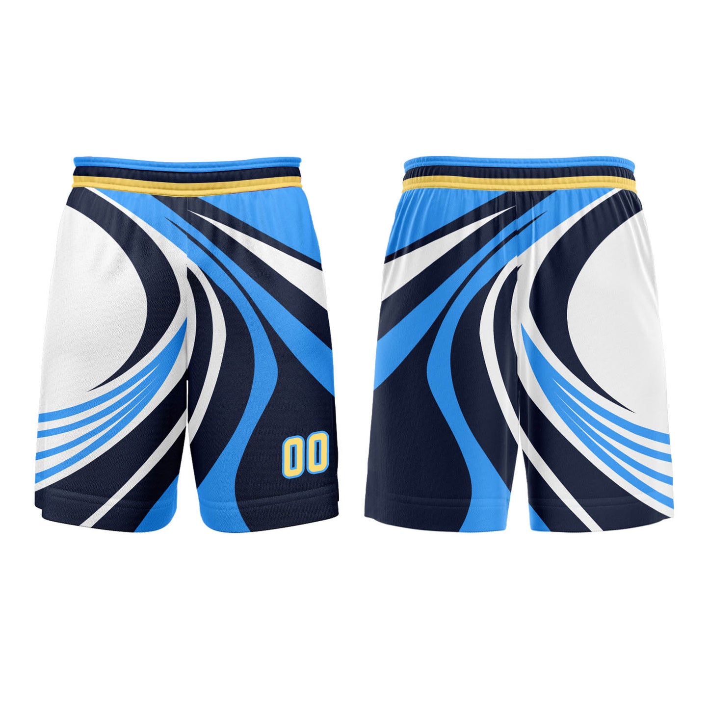 Custom Blue Yellow Basketball Jersey Uniform Suit Printed Your Logo Name Number