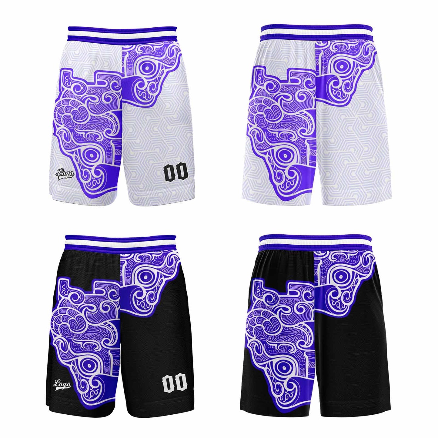 Custom White Black Reversible Basketball Suit for Adults and Kids Personalized Jersey
