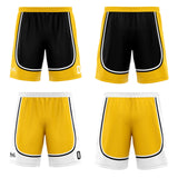 Custom Black Yellow Reversible Basketball Suit for Adults and Kids Personalized Jersey