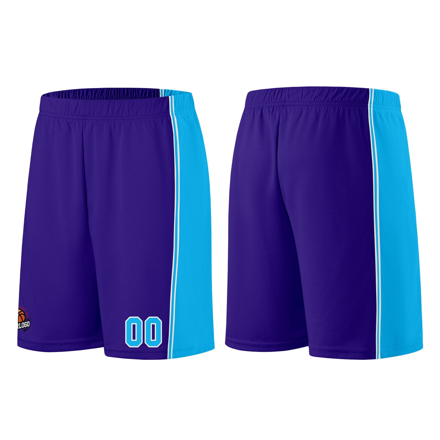 Custom Purple Light Blue Basketball Jersey for Men Women Adult Youth Stitched Name Number Logo
