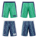 Custom Green Navy Reversible Basketball Suit for Adults and Kids Personalized Jersey