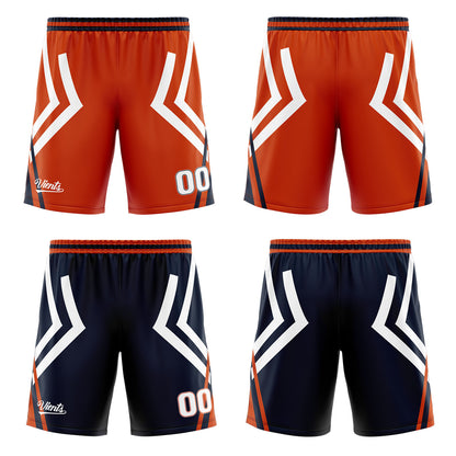 Custom Orange Navy Reversible Basketball Suit for Adults and Kids Personalized Jersey
