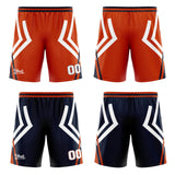 Custom Orange Navy Reversible Basketball Suit for Adults and Kids Personalized Jersey