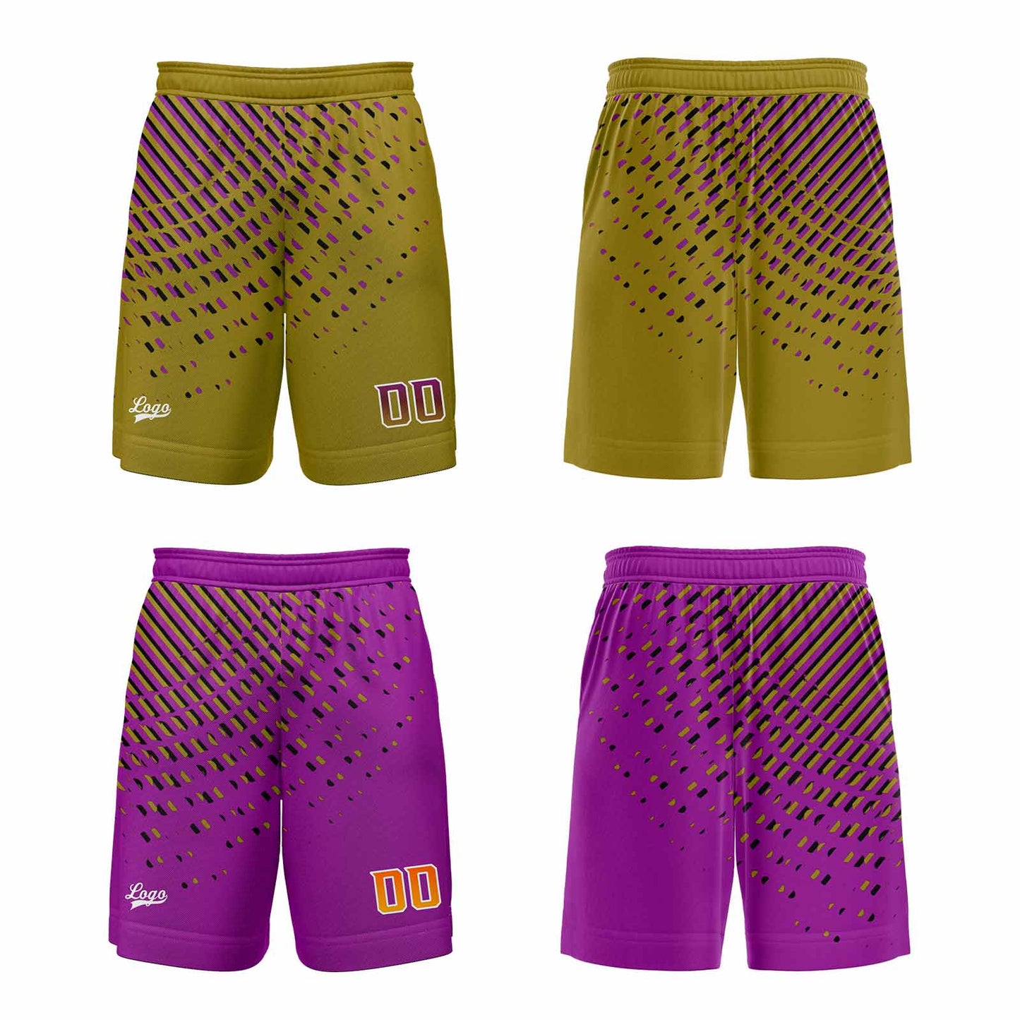 Custom Gold Pink Reversible Basketball Suit for Adults and Kids Personalized Jersey