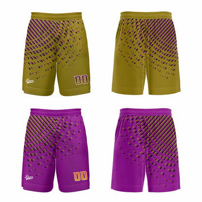 Custom Gold Pink Reversible Basketball Suit for Adults and Kids Personalized Jersey