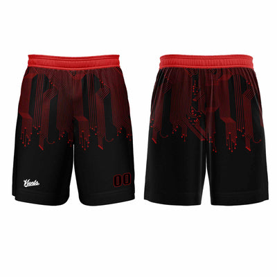 Custom Black Red Basketball Soccer Football Shooting Long T-Shirt for Adults and Kids