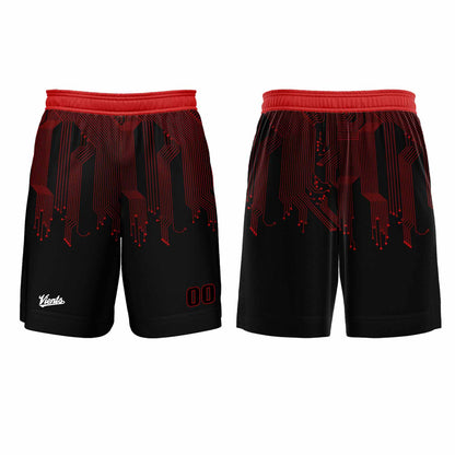 Custom Black Red Basketball Soccer Football Shooting Long T-Shirt for Adults and Kids