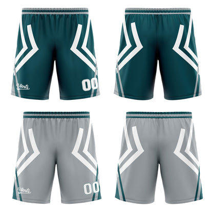 Custom Dull Green Grey Reversible Basketball Suit for Adults and Kids Personalized Jersey