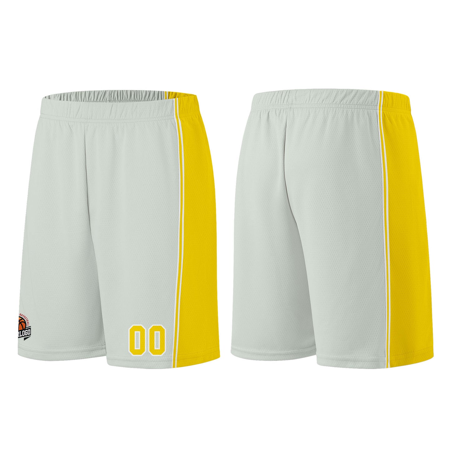 Custom Gray-Yellow Basketball Jersey for Men Women Adult Youth Stitched Name Number Logo