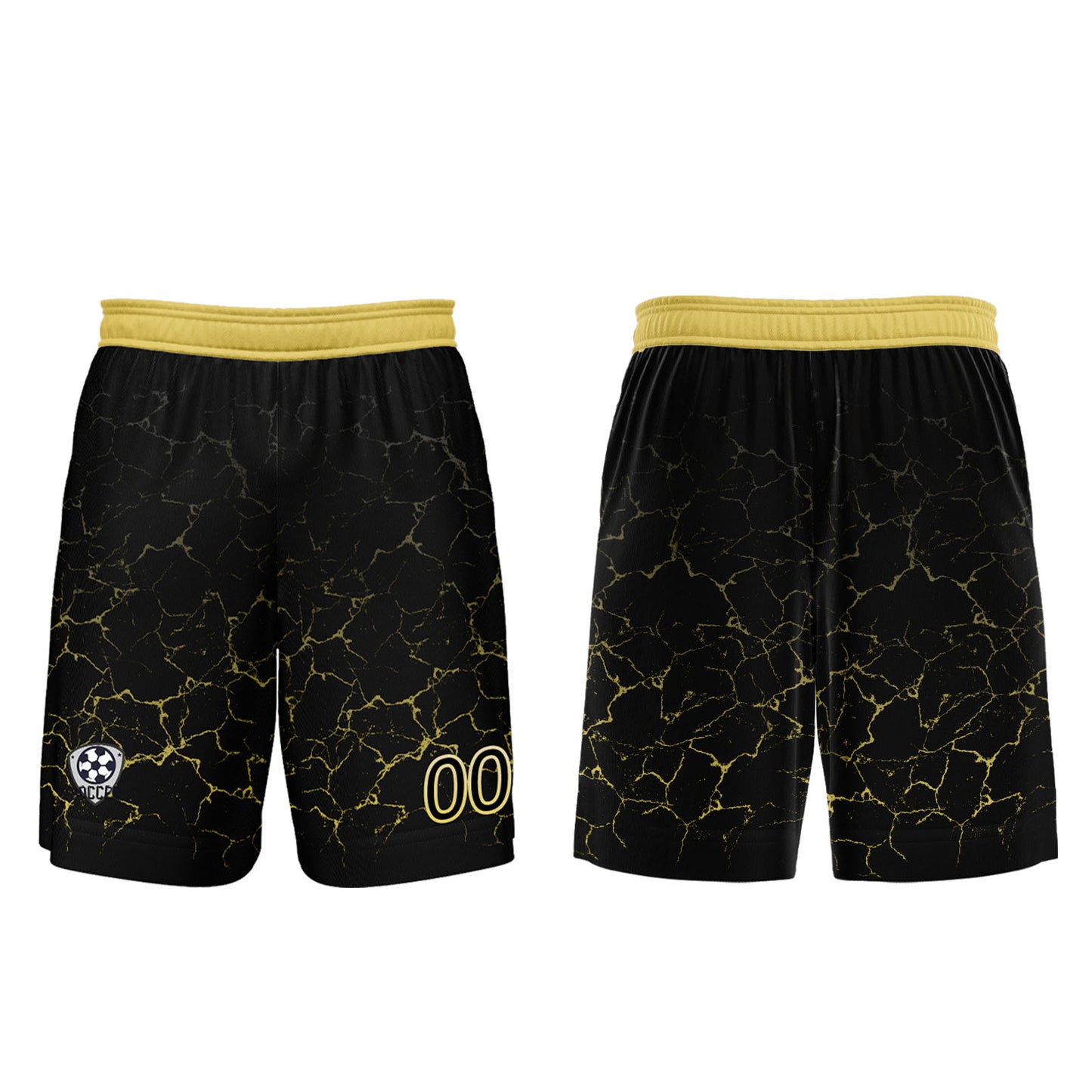Custom Black Yellow Soccer Uniform Jersey Kids Adults Personalized Set Jersey Shirt