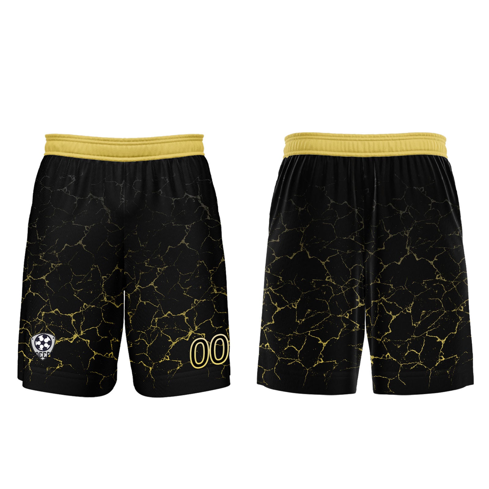Custom Black Yellow Soccer Uniform Jersey Kids Adults Personalized Set Jersey Shirt