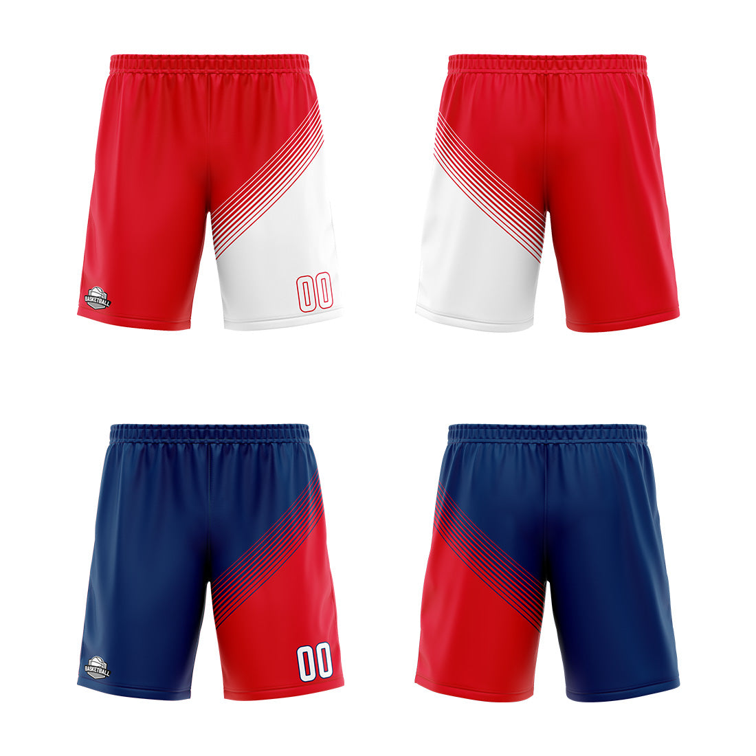 Custom Red White Reversible Basketball Suit for Adults and Kids Personalized Jersey
