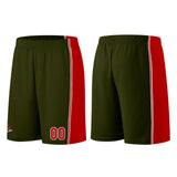 Custom Army Green-Red Basketball Jersey for Men Women Adult Youth Stitched Name Number Logo