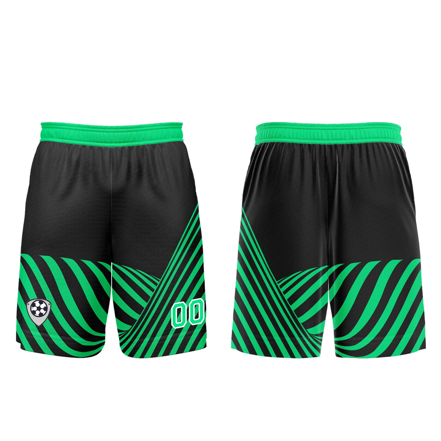 Custom Black Green Uniform Jersey Kids Adults Personalized Set Jersey Shirt