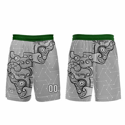 Custom Gray Green Basketball Jersey Uniform Suit Printed Your Logo Name Number