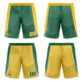 Custom Green Yellow Reversible Basketball Suit for Adults and Kids Personalized Jersey