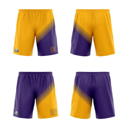 Custom Yellow Purple Reversible Basketball Suit for Adults and Kids Personalized Jersey