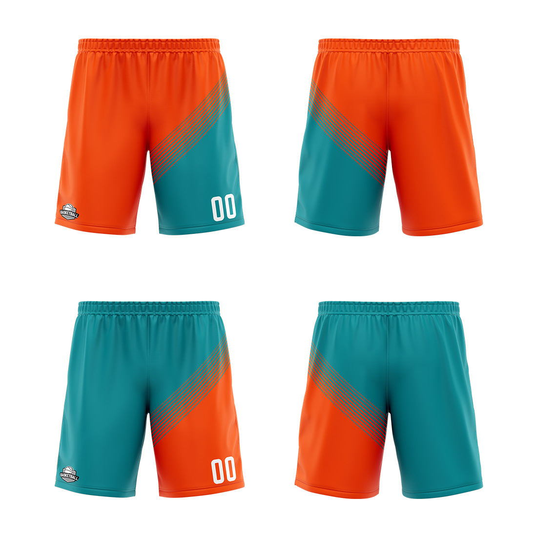 Custom Orange Green Reversible Basketball Suit for Adults and Kids Personalized Jersey