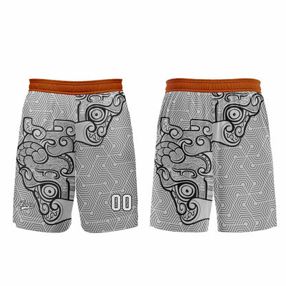 Custom Gray Orange Basketball Jersey Uniform Suit Printed Your Logo Name Number