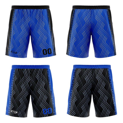Custom Blue Black Reversible Basketball Suit for Adults and Kids Personalized Jersey