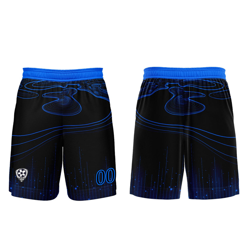 Custom Black Blue Soccer Uniform Jersey Kids Adults Personalized Set Jersey Shirt
