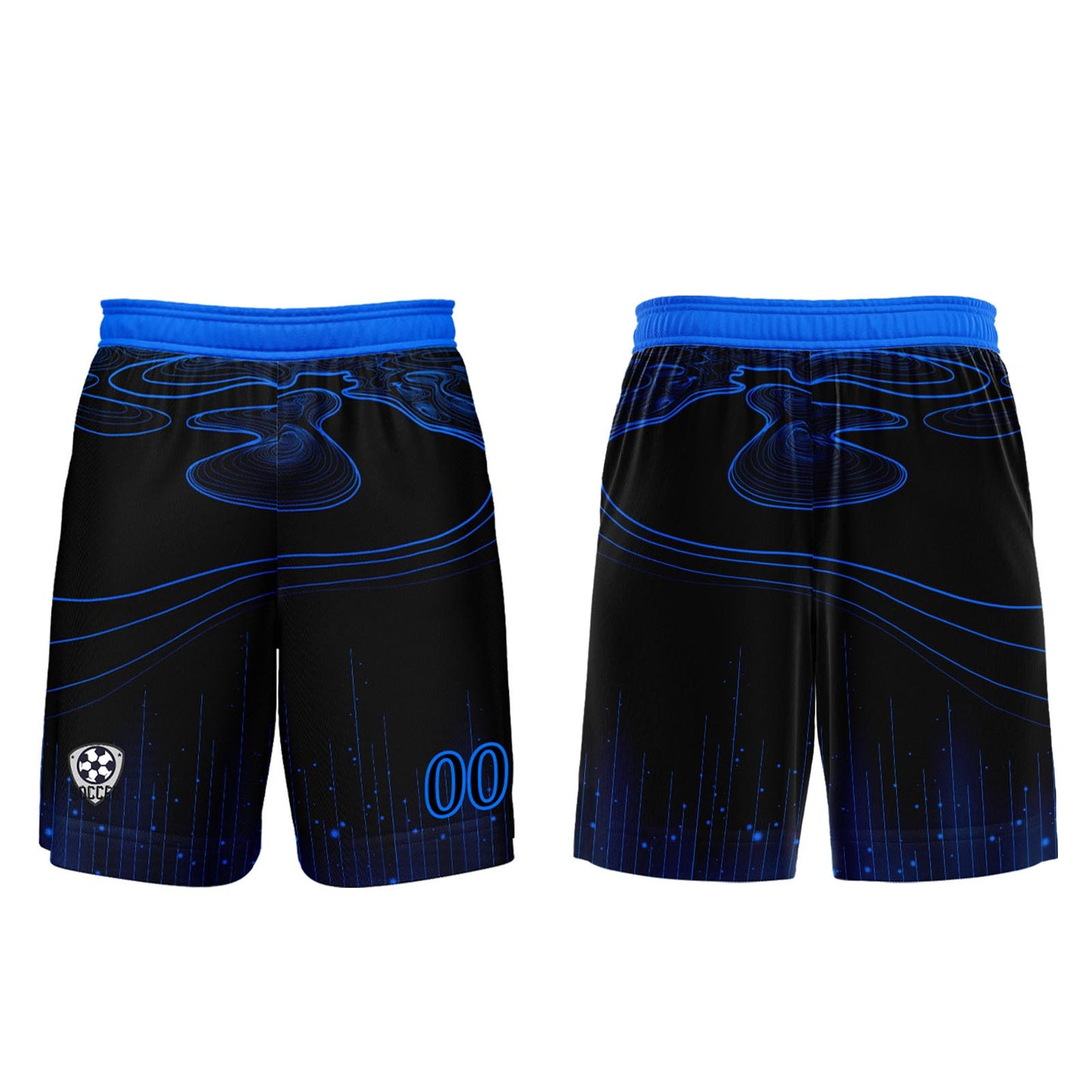 Custom Black Blue Soccer Uniform Jersey Kids Adults Personalized Set Jersey Shirt