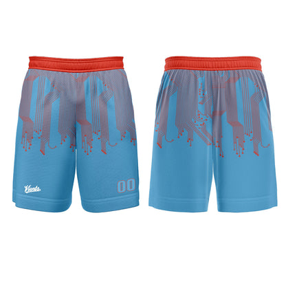 Custom Sky Blue Orange Red Basketball Soccer Football Shooting Long T-Shirt for Adults and Kids