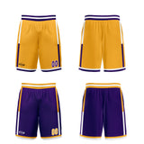 Custom Yellow Purple Reversible Basketball Suit for Adults and Kids Personalized Jersey