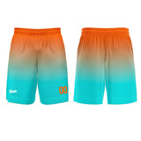 Custom Cyan Orange Basketball Soccer Football Shooting Long T-Shirt for Adults and Kids
