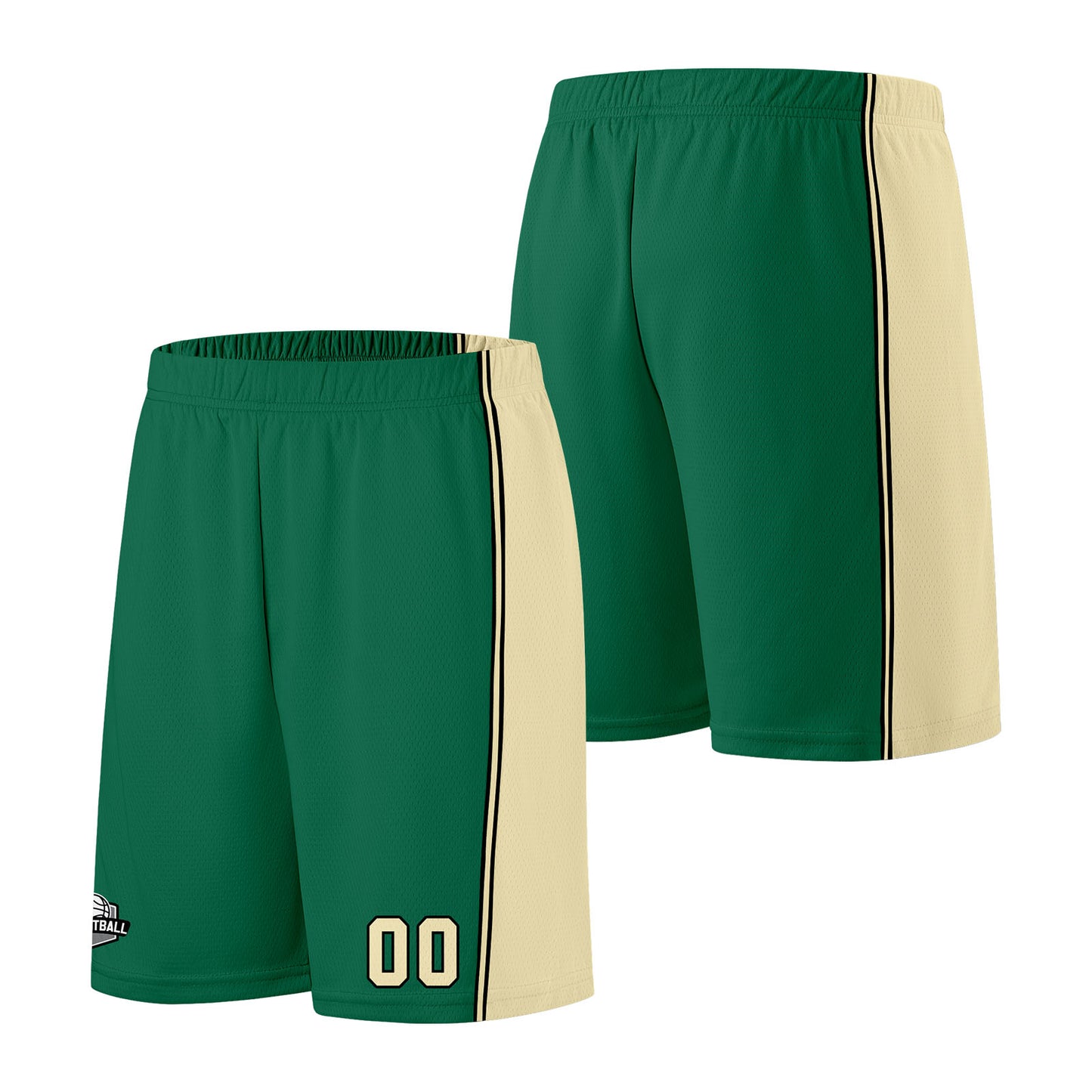 Custom Green Cream Basketball Jersey for Men Women Adult Youth Stitched Name Number Logo