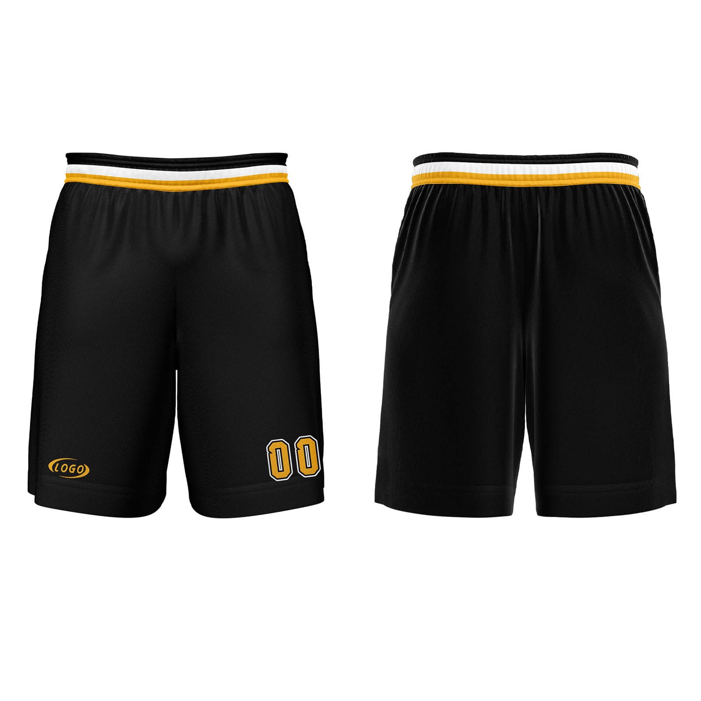 Custom Black Yellow White Basketball Jersey Uniform Suit Printed Your Logo Name Number
