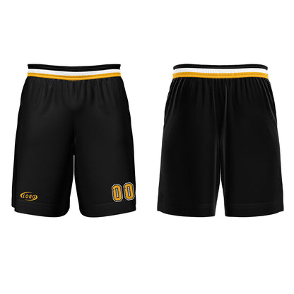 Custom Black Yellow White Basketball Jersey Uniform Suit Printed Your Logo Name Number