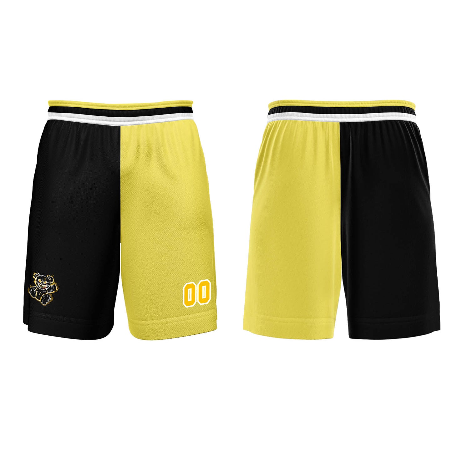 Custom Black Yellow Basketball Jersey Uniform Suit Printed Your Logo Name Number