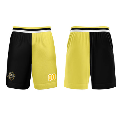 Custom Black Yellow Basketball Jersey Uniform Suit Printed Your Logo Name Number