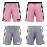 Custom Pink Grey Reversible Basketball Suit for Adults and Kids Personalized Jersey