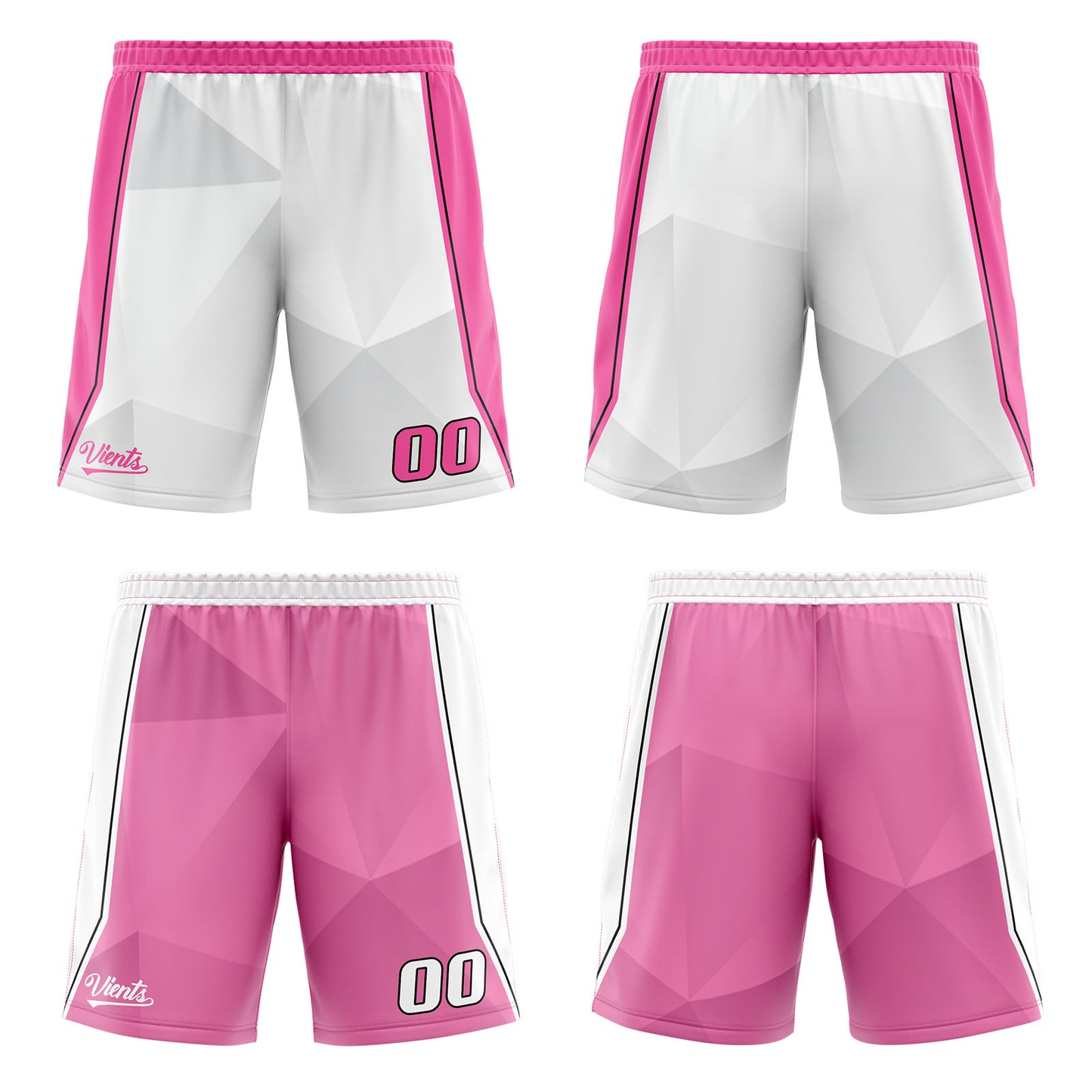 Custom White Pink Reversible Basketball Suit for Adults and Kids Personalized Jersey