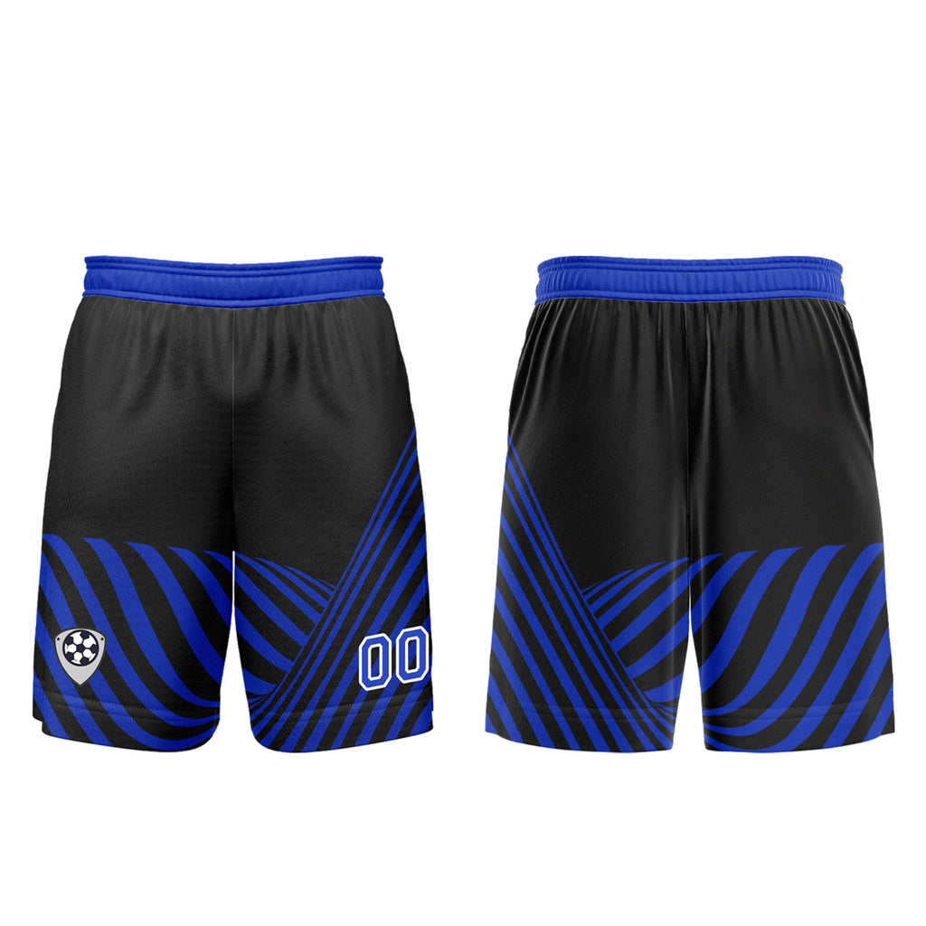Custom Black Blue Uniform Jersey Kids Adults Personalized Set Jersey Shirt